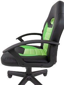 Детское компьютерное кресло CHAIRMAN KIDS 111, экокожа, черный/зеленый